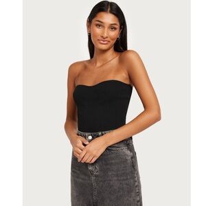 Minnie Rose Knit Crop Strapless Top.
